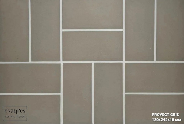 Плитка клинкерная тротуарная PROYECT GRIS, Exagres, 245x120x18 мм