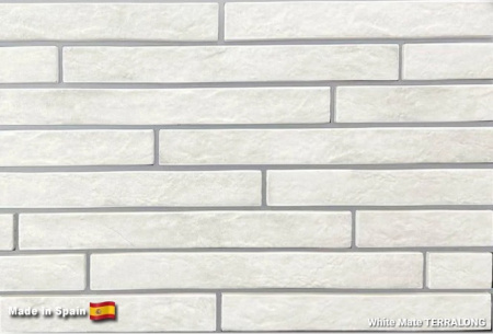 Клинкерная плитка TERRALONG White Mate, 450х48х10 мм