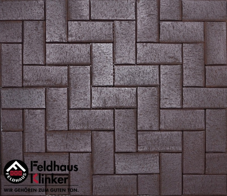 Тротуарный клинкерный кирпич Feldhaus Klinker 609 "umbra ferrum", 200*100*52 мм