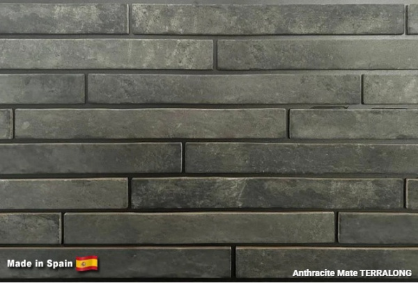 Клинкерная плитка TERRALONG Anthracite Mate, 450х48х10 мм