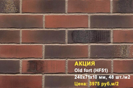 Клинкерная плитка King Klinker для фасада Old fort (HF51), 240*71*10