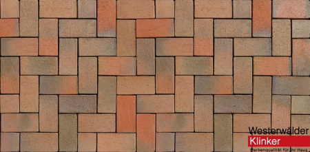 Тротуарный клинкерный кирпич WesterWaelder Klinker WK112RB40 Design rot braun, 200*100*40 мм