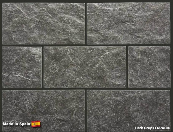 Клинкерная плитка для цоколя TERRABIG Dark Grey, 295x148x9 мм