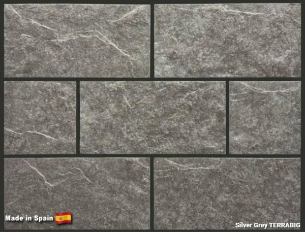Клинкерная плитка для цоколя TERRABIG Silver Grey, 295x148x9 мм