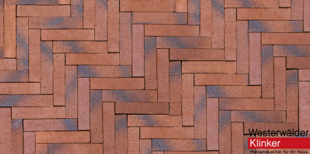 Тротуарный клинкерный кирпич WesterWaelder Klinker rigel WK103RBL Design Rot blau, 240*52*50 мм