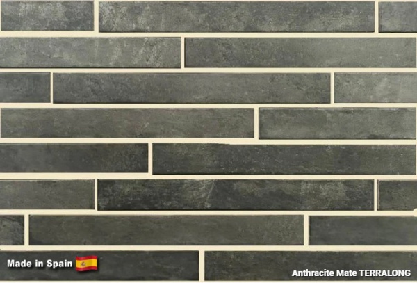 Клинкерная плитка TERRALONG Anthracite Mate, 450х48х10 мм