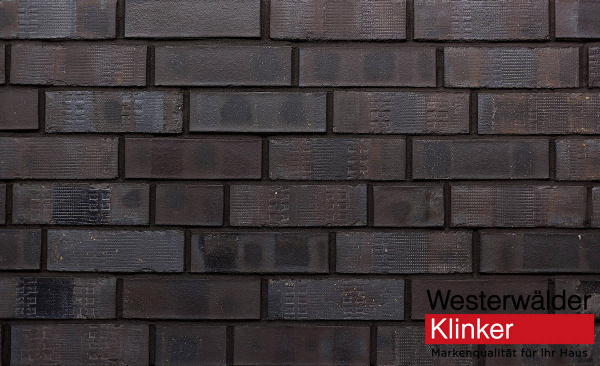 Клинкерная плитка WesterWaelder Klinker для фасада WK05KS Eisenschmelz-Schwarzbraun Kohle Spezial, 240*71*15