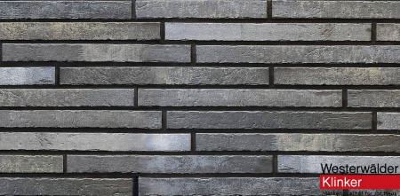 Клинкерная плитка WesterWaelder Klinker для фасада WK124 LONG DUNKELGRAU,  468*40*10