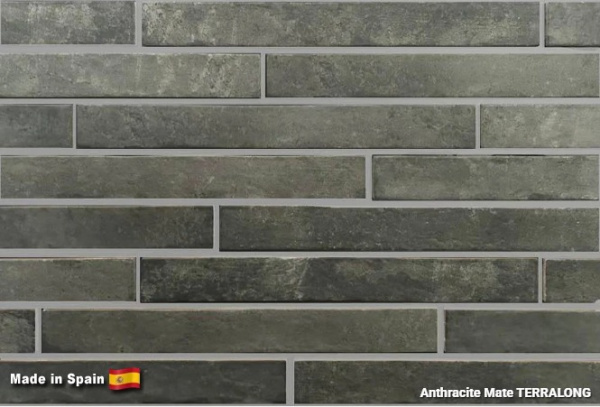 Клинкерная плитка TERRALONG Anthracite Mate, 450х48х10 мм