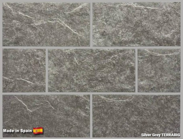 Клинкерная плитка для цоколя TERRABIG Silver Grey, 295x148x9 мм