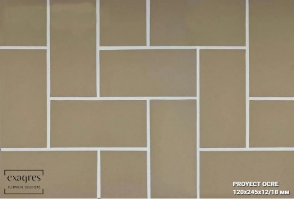 Плитка клинкерная тротуарная PROYECT OCRE, Exagres, 245x120x18 мм