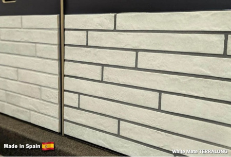 Клинкерная плитка TERRALONG White Mate, 450х48х10 мм