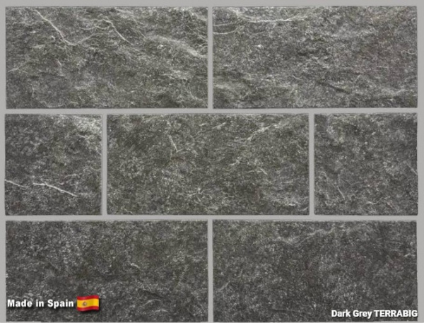 Клинкерная плитка для цоколя TERRABIG Dark Grey, 295x148x9 мм