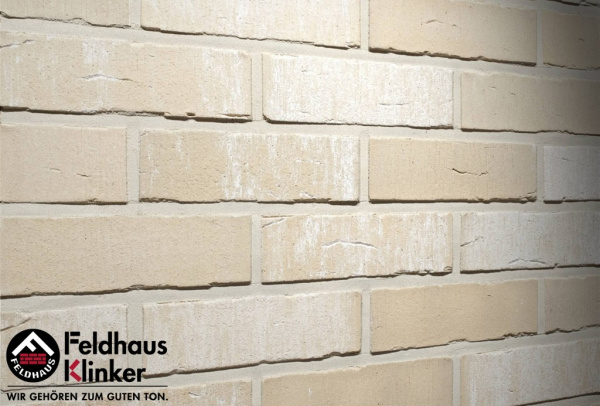 Кирпич клинкерный облицовочный Feldhaus Klinker K741WDF "vascu crema bora"