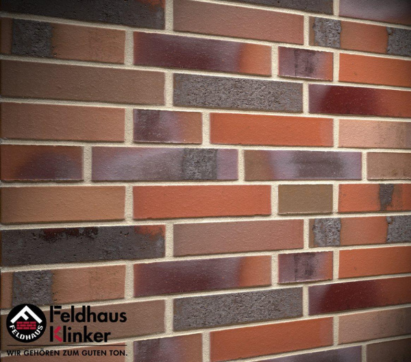 Кирпич клинкерный облицовочный Feldhaus Klinker K560DF "carbona ardor colori"