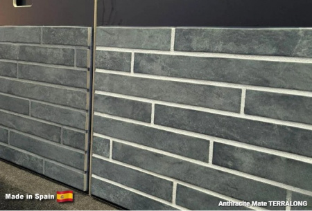 Клинкерная плитка TERRALONG Anthracite Mate, 450х48х10 мм